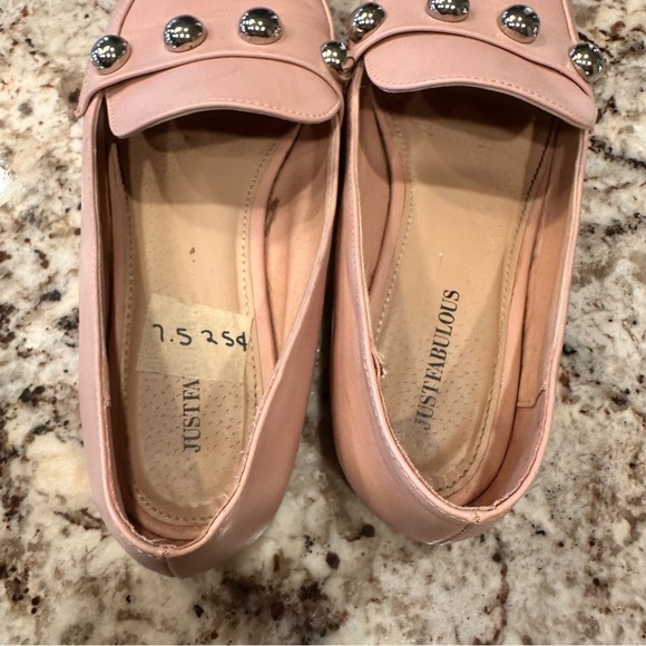 Women’s Barbie flats shoes 7.5 Blush Pink Slip On Flats Loafer Pointed Toe Stud - Picture 3 of 10